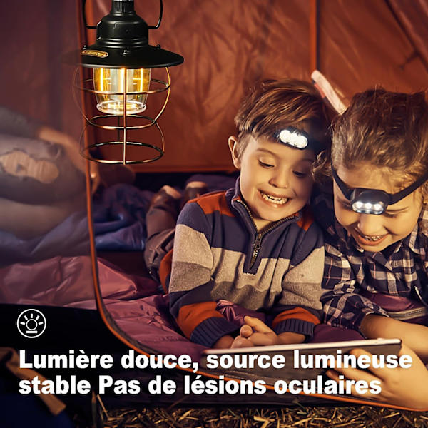 Ladattava LED-leirilamppu säädettävällä kolmivärisellä valolla - 1