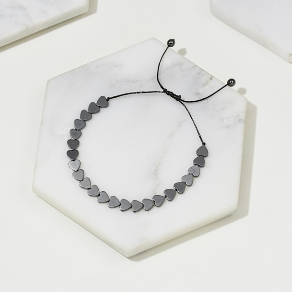 Unisex Magnetisk Hematit Sten Justerbar Armband Bangle Gå Ner I Vikt Smycken, set om 6 st