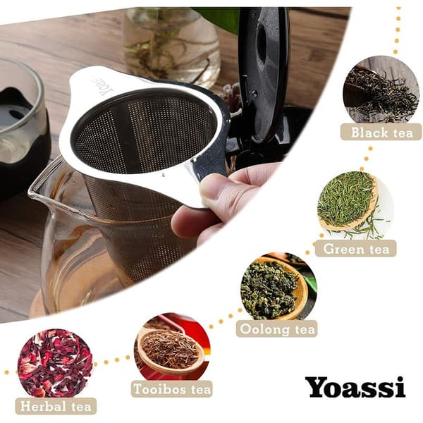 Te-filter, rustfrit stål te-infuser med fine huller, universel tekande