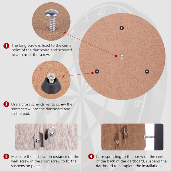 Skruer og stabilisatorer Dartboard ophængssæt