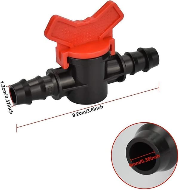 12 stk. Slangehaneventil, 16*16mm Plastfitting Globe