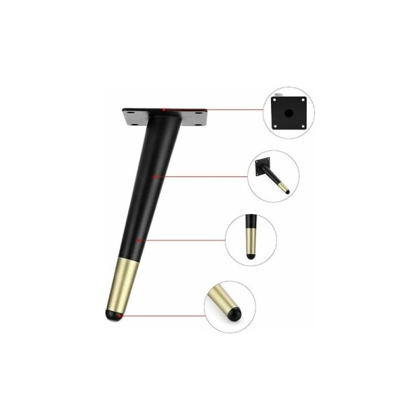 4 stk. 8 tommer diagonale metalmøbelben Sofa møbelben Heavy Duty Cof