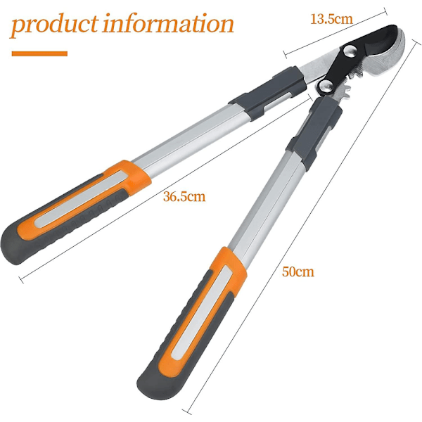 50cm Lopper, gearet skæresystem, multi-tykkelse, kan skære tykke grene W