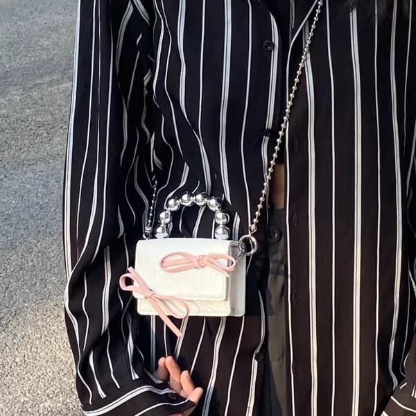 Båge axelväska Mode Crossbody väska Mini väska vit