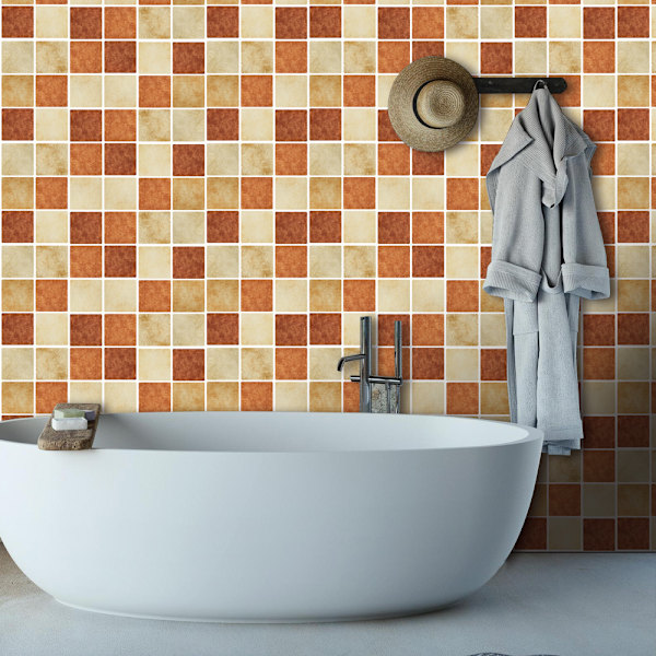 Frostet membran kaffefarget flis mosaikk flis klistremerke DIY dekor