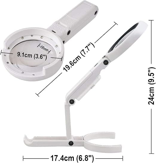 Handhållen stående förstoringsglas, 5X 11X bordsförstoringsglas med fällbart stativ