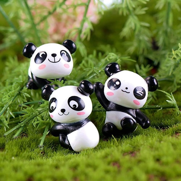 Pandabjørner, 8 stk. Pandafigurer Søte Miniatyr Panda Mini Dyrefigurer Gaver til Jenter Miniatyr Hagepynt