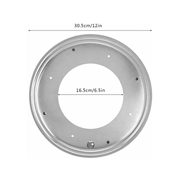 Roterende 12\" eller 300mm bordplate, rund metallkulelager, dreibar skuff, TV-bord, serveringsbrett, kaleidoskopstativ, utstillingsstativ, sølv, én del