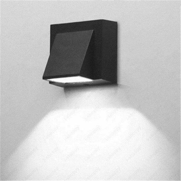 Vegglampe - 1 stk 5W innendørs/utendørs LED-vegglampe, hvit vegglampe 3000K IP
