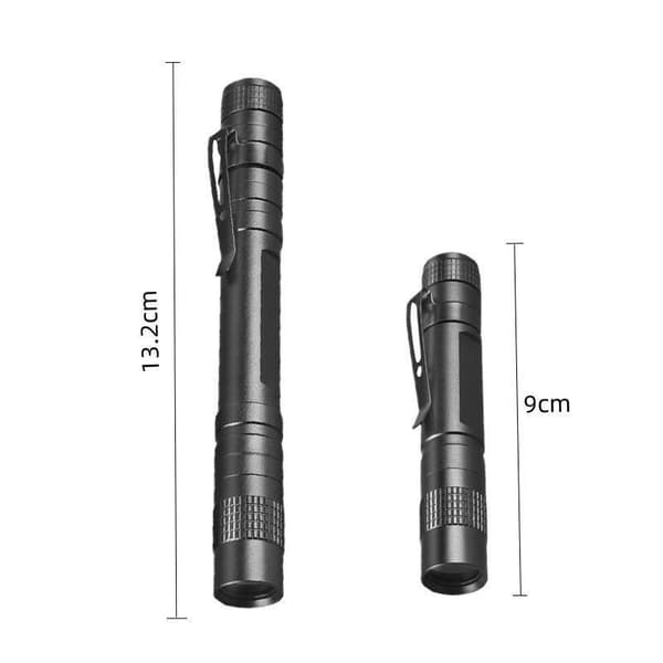 Mini pitkä ja lyhyt LED-kynä taskulamppu ultra pieni vedenpitävä taskuklipsi