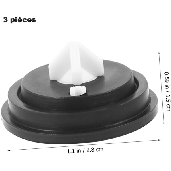 Membran för spolventil, membran och insats för Siamp flottörventil, 3 stycken