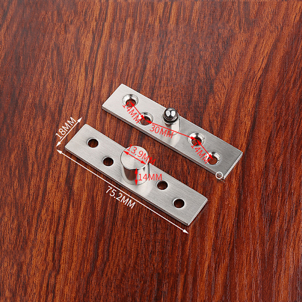 2 stk. 360 Graders Rustfrit Stål Drejehængsler 75,2 x 18 mm