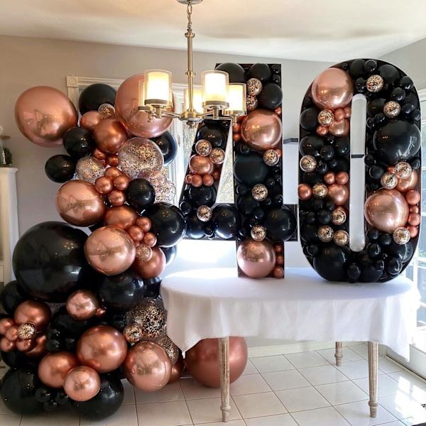 143 stk. Rose Gold Ballonbue Guirlande Kit, Sort Pink og Rose Gold