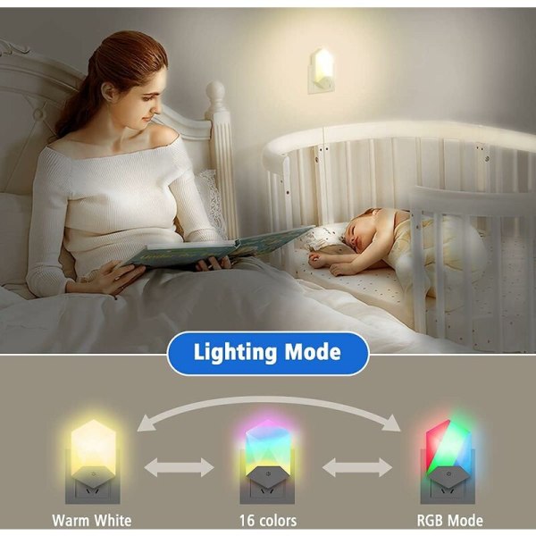 LED-nattlampe til børn - Plug-and-Play baby-nattlampe med fjernbetjening