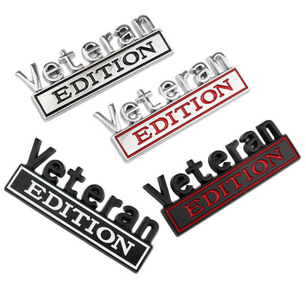 Veteran Edition -auton tarraemblem, auton tarra 3D-kohoutetut kirjaimet