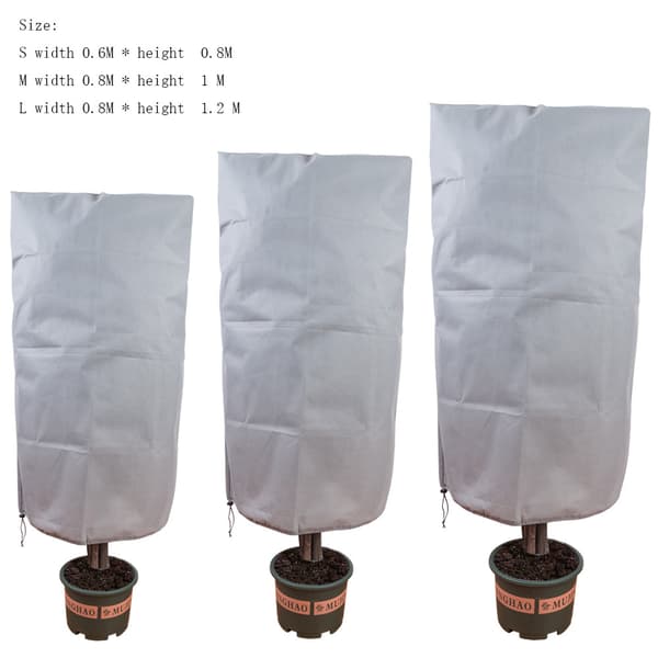 Sett med 3 plantevinterdeksler med snor og vinterdekke 80*120cm