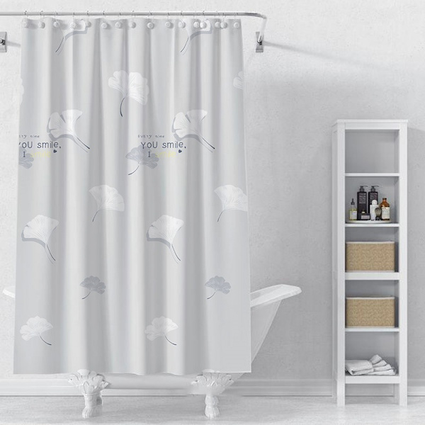 180x200cm Polyester Badeforhæng Enkelt Lag Ginkgo Badeforhæng