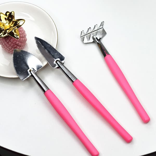 Mini hagearbeid trehåndtak rustfritt stål plantespade rake Sh