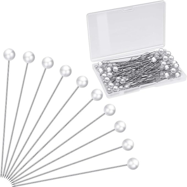 Corsage Boutonniere Pins Imitation Pearl Head Pins Bröllopsbukett Pins Wh