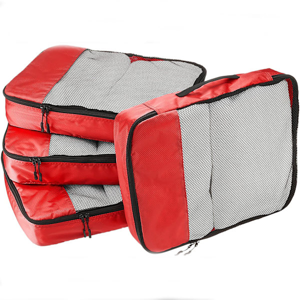 4 förvaringsväskor för bagage, Röd, 45*32*9cm