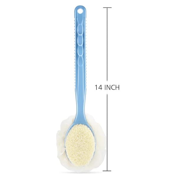 Dusj kroppsbørste med bust og loofah, mesh badsvamp med
