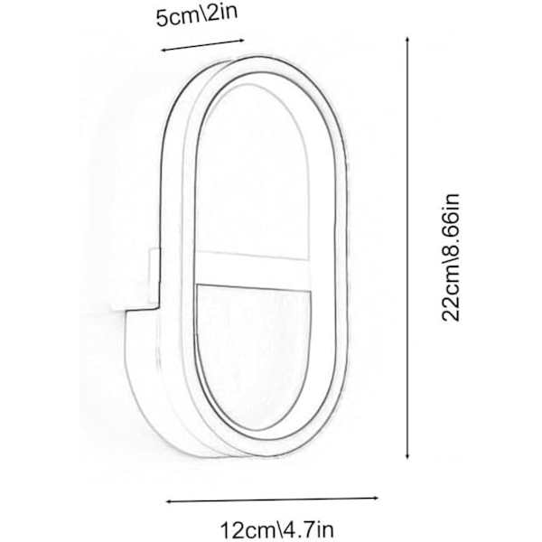 LED-vegglampe, 16W innendørs moderne vegglampe, kreativitetsmetallvegglampe for soverom hjem gang stue trapp