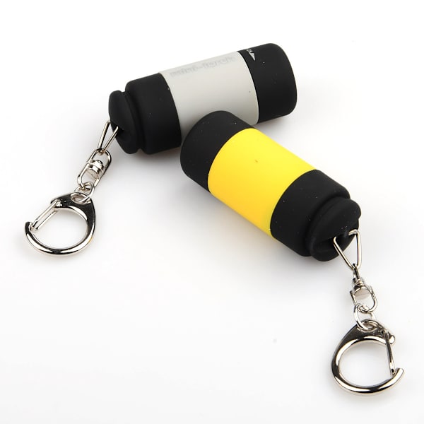 LED Mini Lommelygter, Super Lysstærk Lommelygte med Krog, Bedste Tac Lommelygte til Børn, USB-opladning, Natlæsning, Strømafbrydelser, Camping (2 Pak, Gul, Grå)