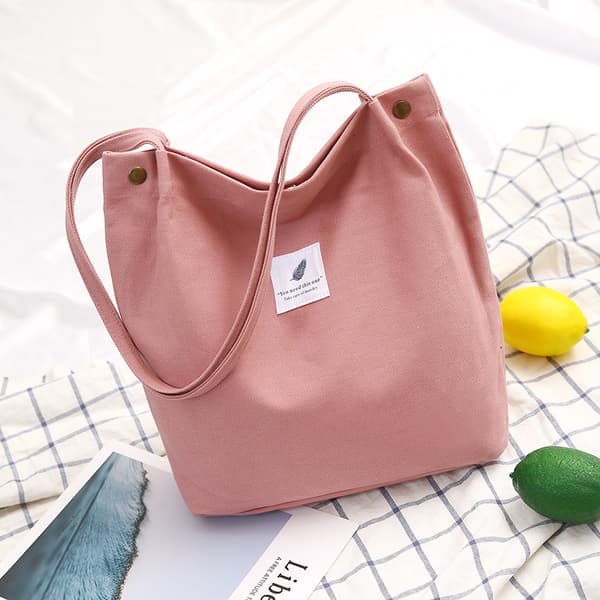 Dam Canvas Tote Bag Axelväskor Handväskor Stor Kapacitet Shoppingväska Strandväska,1P