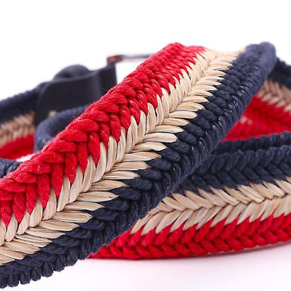 Elastiska tygvävda stretch multifärgade flätade bälten