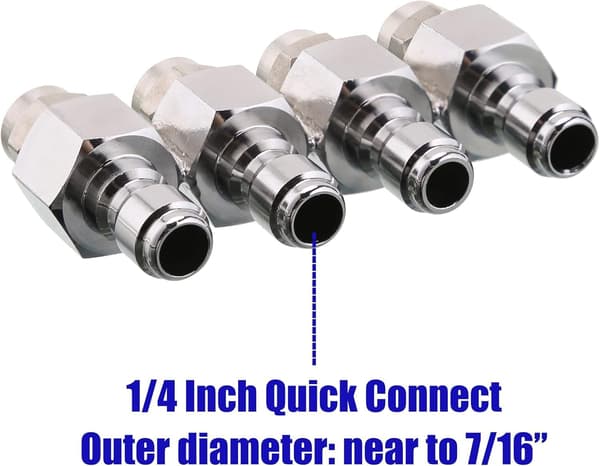 Højtryksrenserdyse, Downstream dysesæt med 4-vejs spidsholder til blød vask, 1/4\" Quick Connect