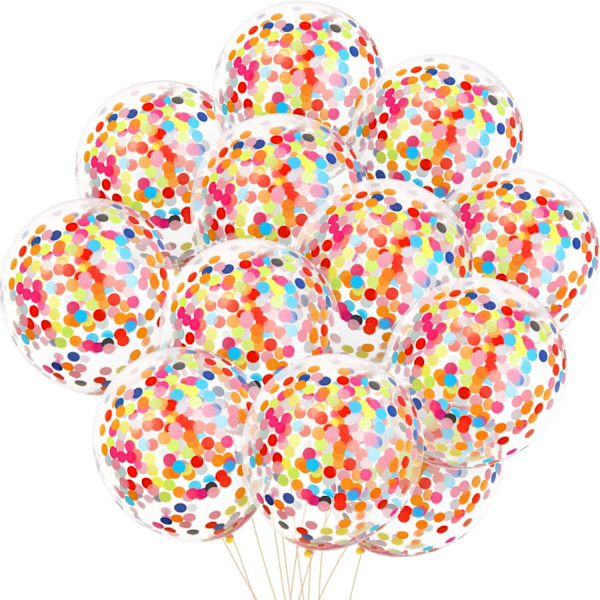 50 stk. regnbuefarvede konfettiballoner 12 tommer latex ballon med lyse farverige konfetti forudfyldt til bryllup forlovelsesfest dekoration