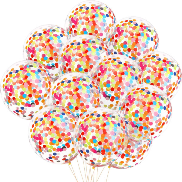 50 stykker Rainbow Multicolor Confetti Balloner 12 Tommer Latex Ba