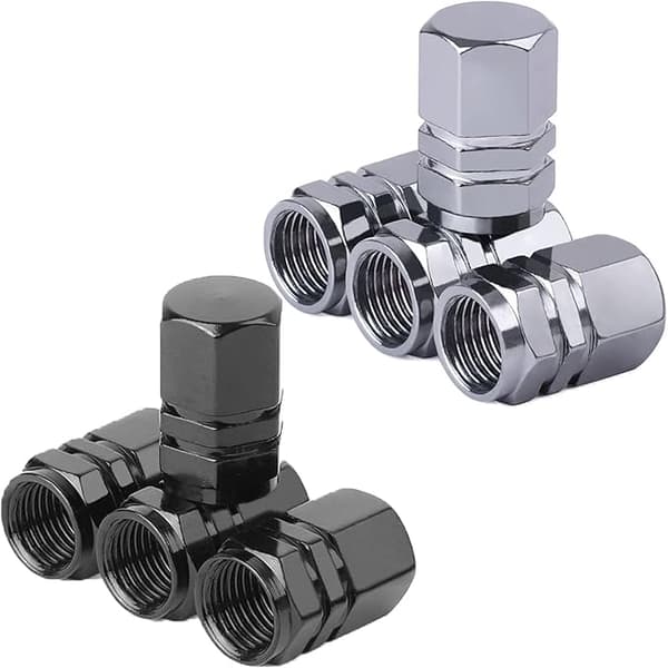8 Aluminium Däckventilskaftlock med Sexkantsfog Universal Däckventil