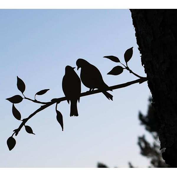 Have Love Bird Tree Branch Ornamenter i smedejern til haven