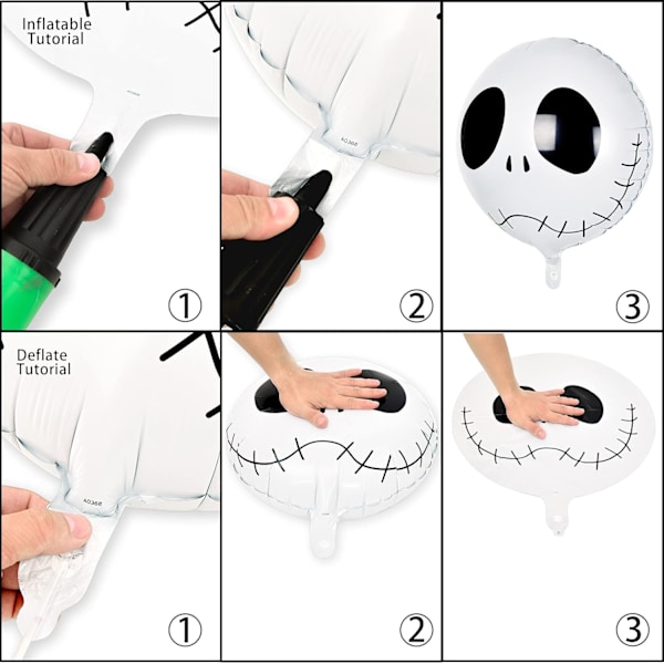 Ballonger Halloween Skull 12stk Halloweenfestdekorasjoner L