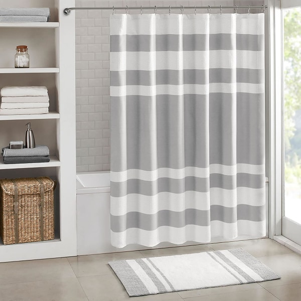 Madison Park Spa Waffle Duschdraperi Pieced Solid Microfiber Fa
