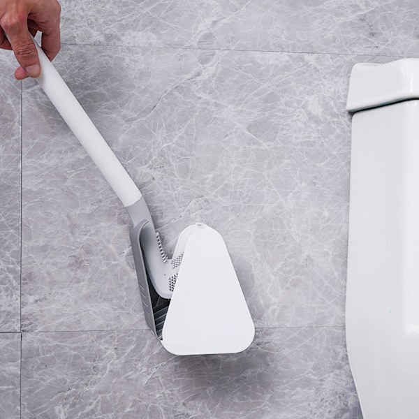 Golf Toiletbørste, Langskaftet Toiletbørste, Golfbørstehoved Toiletbørste, Silikon Toiletbørste, Toiletbørster og Holdere, til Badeværelse eller Gæstetoilet