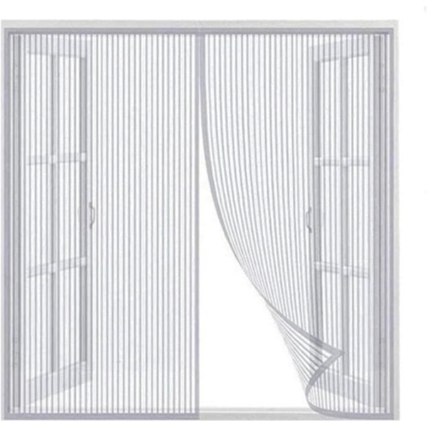 Magnetisk fluenet til vinduer i hjemmet, punkteringssikker, stribet, holder insekter ude, lader frisk brise ind, netbeskyttelse 120 x 120 cm