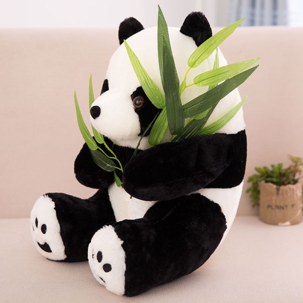 28CM Bambusblad Morsom Panda Plysjleketøy Bursdagsgave Myk Tegneserie