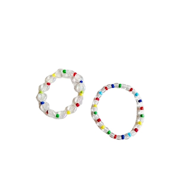 Farvede perler Glas Kærlighed Halskæder Armbånd Piger Farverige Sjov B
