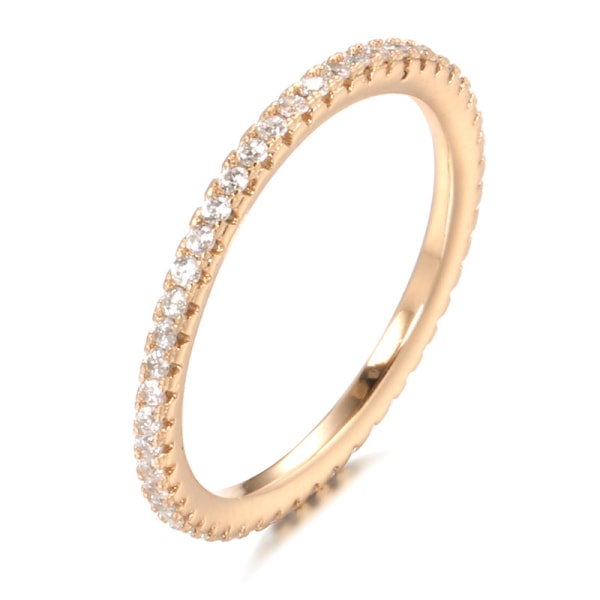 Kvinders simulerede diamant stabelbar Ring Eternity Ring Rose Gold
