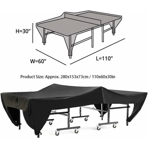 Table Tennis Table Cover, Foldable Waterproof Polyester Tennis Ta