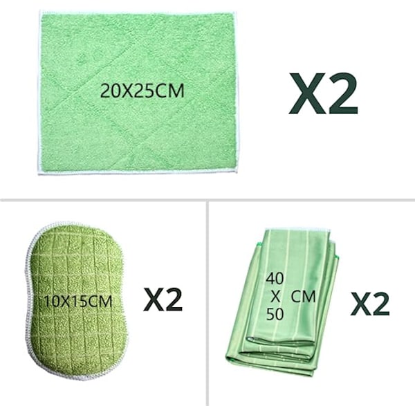 Paket med 6 Mikrofiberdukar för Fönster Speglar Kakel Kaross Mikrofiber Bambus Glas Hushåll Badrum
