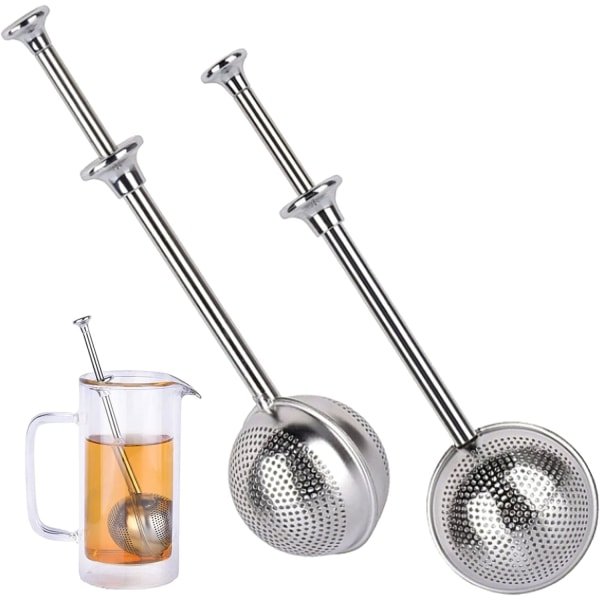 Rustfrit Teleskopisk Te-infuser Sfærisk Te-filter Plet