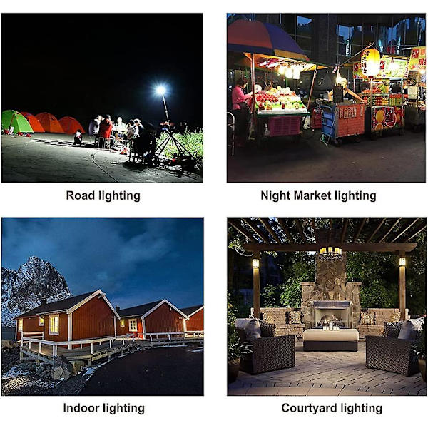 9w bærbar Led solcelledrevet campinglyspære fjernkontrollert