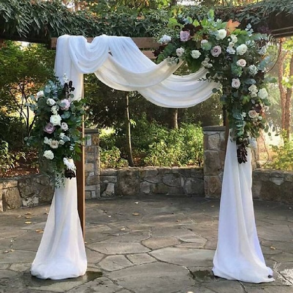 1 stk. Hvide stofpaneler til bryllupsbue - 70*300cm - Chiffon stof
