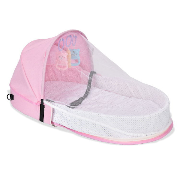 Allt-i-ett bärbar bassinet, hopfällbar babysäng, babygunga resesäng spjälsäng nyfödd som en skötväska bytesstation säte mage tid vikning