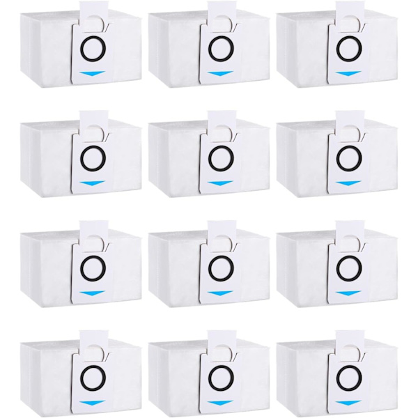 12 Pakk Støvsugerposer Tilbehør Kompatibel med Ecovacs Deebot X1 Omni, X1 e Omni, X1 TURBO, T20 Omni, T20e Omni, Erstatningsstøvsugerpose for Eco