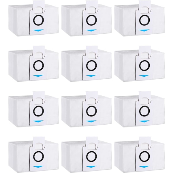 12 Pakke Støvsugerposer Tilbehør Kompatibel med Ecovacs Deebot X1 Omni, X1 e Omni, X1 TURBO, T20 Omni, T20e Omni, Udskiftningsstøvsugerpose til Eco