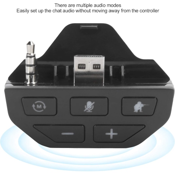 Stereo Headset Adapter Controller til Xbox One, Flere Lydtilstande Trådløs Lydadapter med 3,5 mm Jack, Justerbar Controller Lydforstærker til